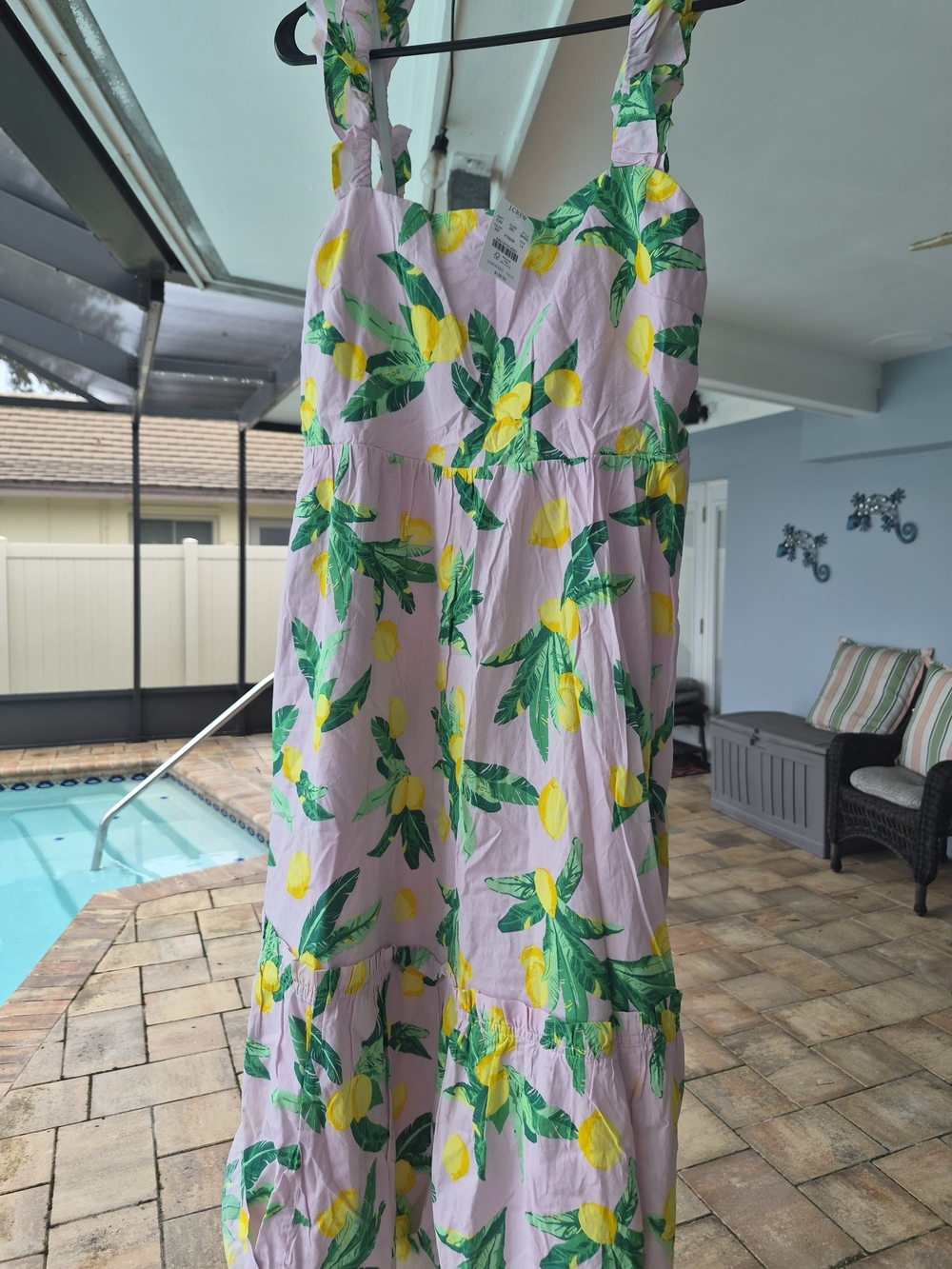 J. Crew Pink Lemon-Print Sundress